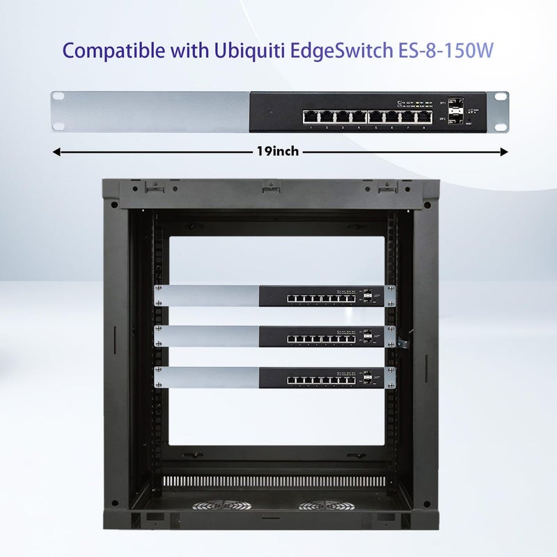 PhyinLan Rack Mount Kit for Ubiquiti Switch, 1U Rack Ears for EdgeSwitch ES-8-150W Switch 8 Port and for US-8-150W UniFi Switch 8 Port - Image 2
